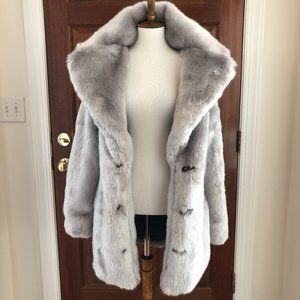 Furrocious Faux Fur Duchess Coat in Moon Shadow - New - Burning Man Playa Wear